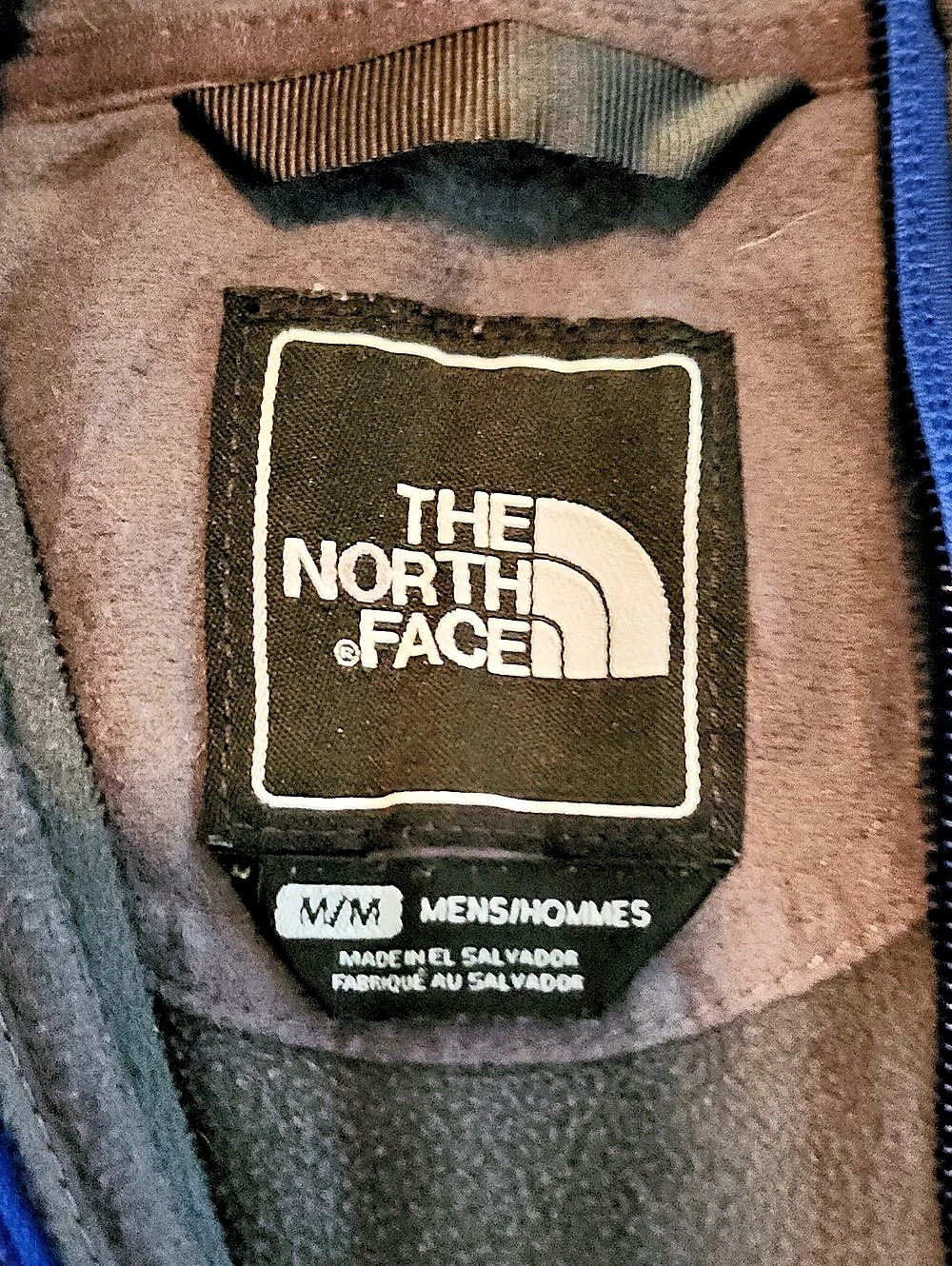 The North Face Performance Fleece Full-Zip Hoodie Men's Grey & Blue Medium - Picture 3 of 5